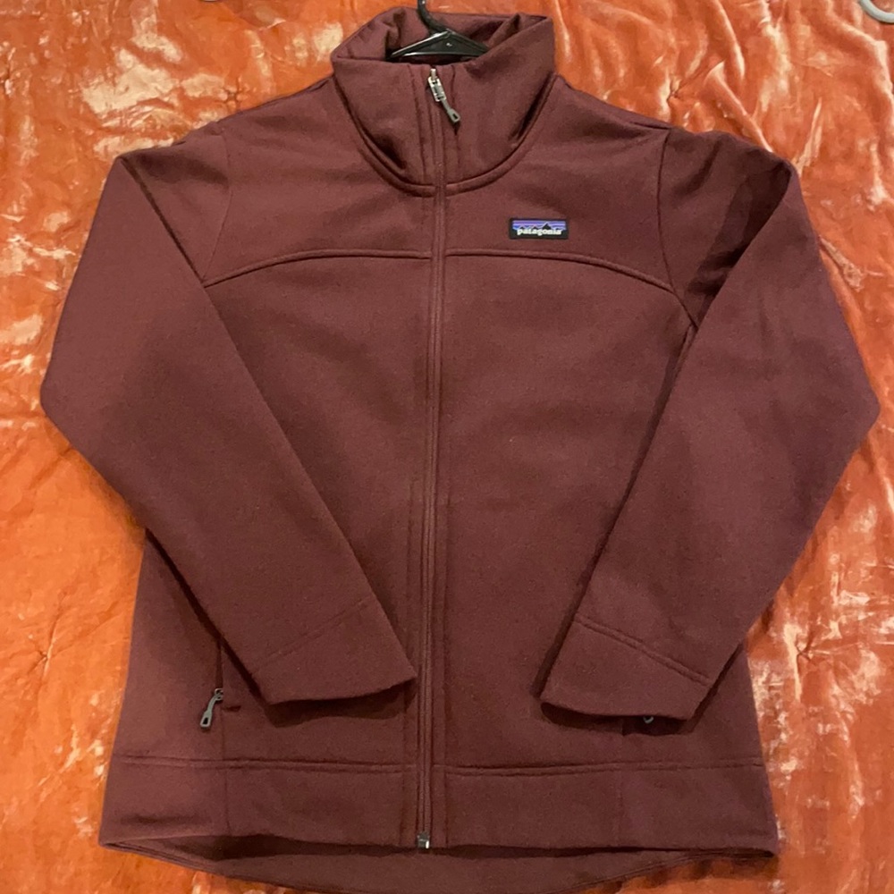 Red Patagonia zip up jacket